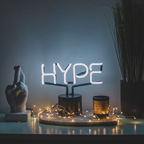 Amped & Co Hype Real Neon Light Novelty Desk Lamp Large 9.6x8.3" White