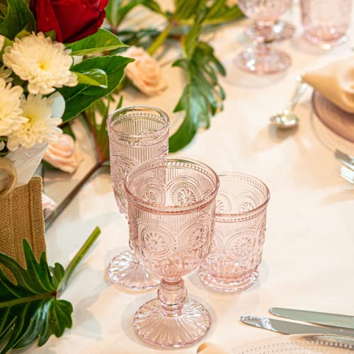 Yungala Pink Wine Glasses set of 6 pink goblets