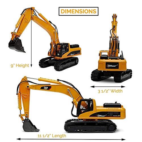 Top Race Excavator Toy Trucks Diecast Metal Construction Toys for Boys