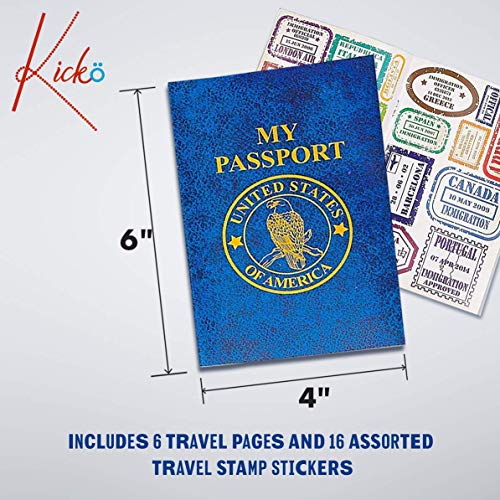 Kicko Passport Sticker Book 12 Pack for Treats Favors Prizes Decals Scrapbooks