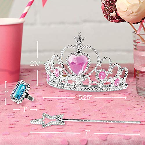 Princess Costume Set Crowns Wands Jewels Party Favor 12 Crowns 12 Wands 24 Rings