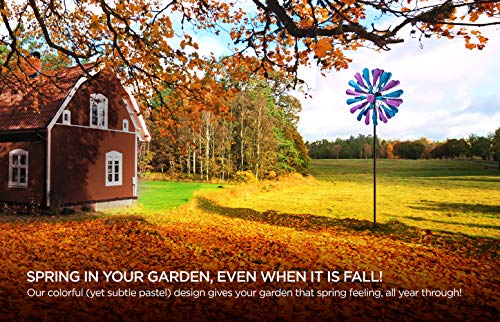 flybold Wind Spinner for Yard and Garden | Wind Spinners Outdoor, Metal, Large Windmill | 84in Height 22in Dia | Dual Direction Wind Sculptures | Kinetic Windmills Catchers for Garden Decorations