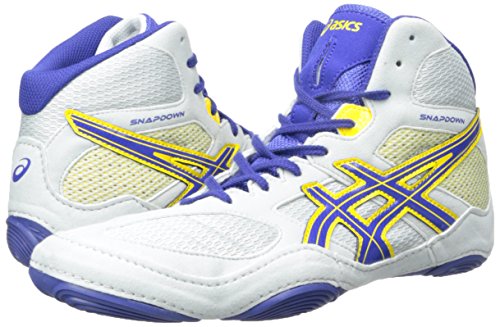 ASICS Men's Snapdown Wrestling Shoe, Grey/True Blue/Sunflower, 11 M US