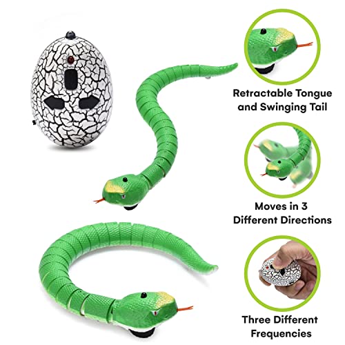 Top Race Infrared Remote Control Rattle Snake Rc Animal Prank Toy (TR-A22) Green