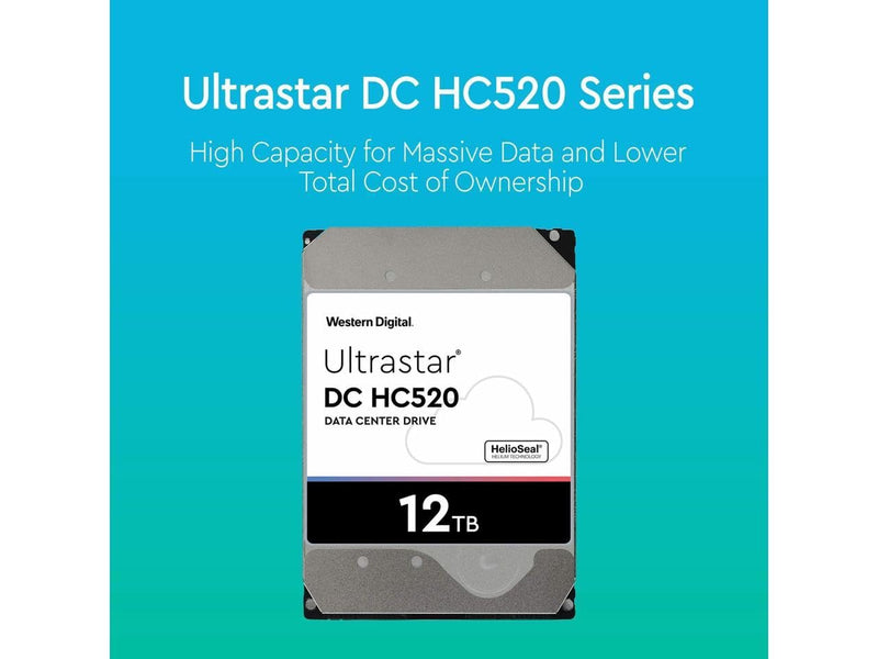 HGST WD Ultrastar DC HC520 HUH721212AL4200 12TB HDD 7200 RPM SAS 12Gb/s Interface 4Kn ISE 3.5-Inch Helium Data Center Enterprise Internal Hard Disk Drive, Model: 0F29560