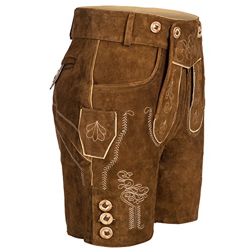 Gaudi-Leathers Women's Traditional Shorts Embroidery 42 Light Brown