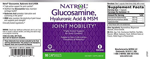 Natrol Glucosamine Hyaluronic Acid and Msm 90 Capsules
