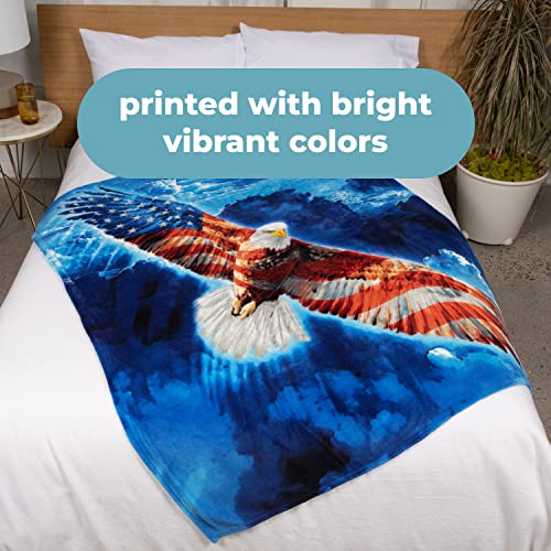 Dawhud Direct American Eagle Fleece Blanket for Bed 50 X 60 Inch