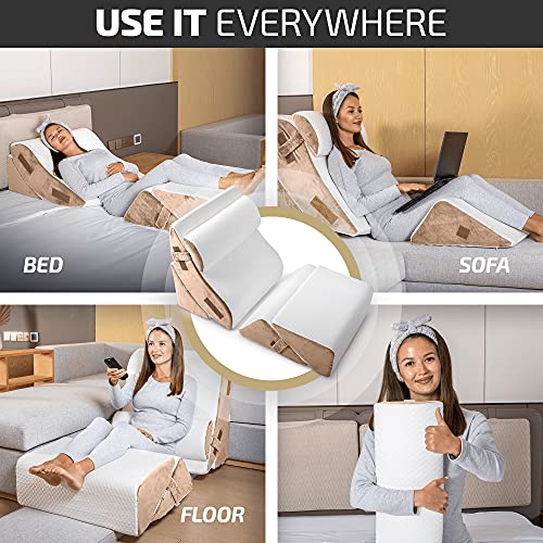 Adjustable Relaxing System W/leg Elevation Pillow 5 Pcs Memory Pillows Support