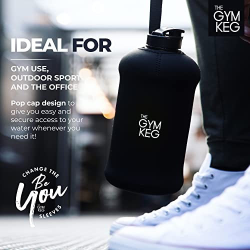 THE GYM KEG Gym Water Bottle 74oz Reusable Eco-friendly Leakproof Stealth Black