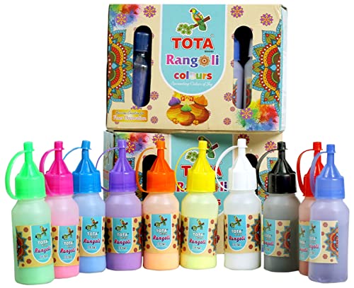 Tota Rangoli Colour Powder Bottles Kolam Rangoli Powder for Rangoli Multi Colour