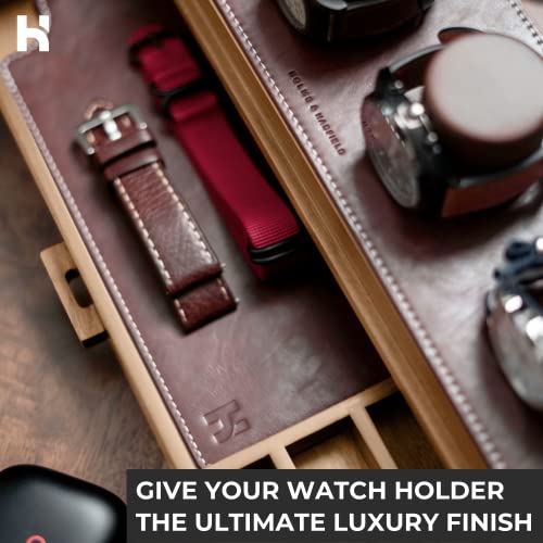 Holme & Hadfield Vegan Leather Watch Case Padding Rustic Brown Drawer Accessory