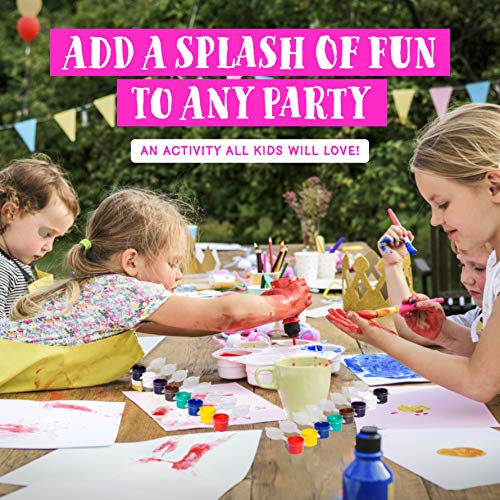 Washable Paint Set for Kids Arts and Crafts Projects - Bulk Set of 12 Non-Toxic Washable Paint Sets - Perfect for Home, Classroom and Birthday or Art Party - Includes 12 Filled Paint Strips with 8 Vivid Mixable Colors and 12 Premium Paintbrushes