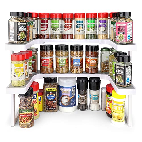 Spicy Shelf Deluxe Spice Rack,Stackable Cabinet Pantry Organizer White