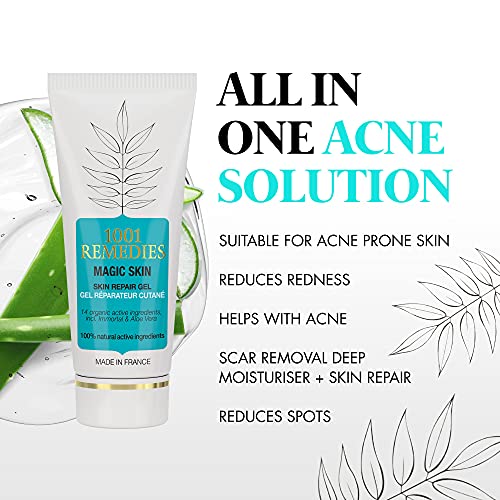 1001 Remedies Advanced Acne Gel for Women Men & Teens Organic Face