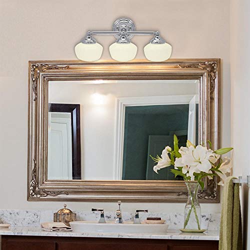 Hamilton Hills Triple Rounded Glass Vanity Bathroom Lights Classic Design
