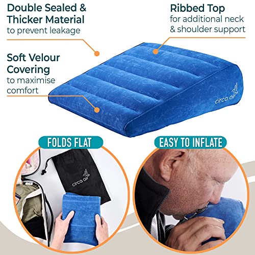 Circa Air Inflatable Wedge Pillow Travel Lightweight Portable Sleeping Acid