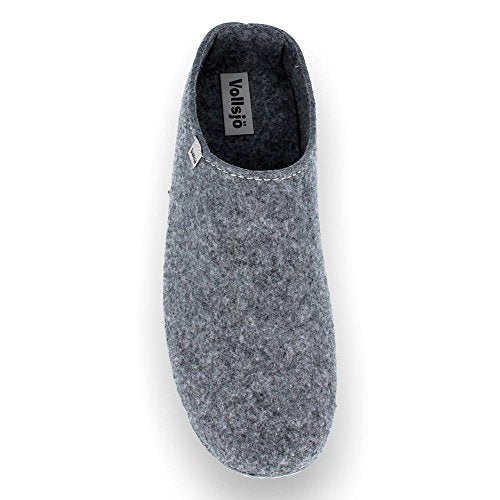 Vollsjö Women Slippers Made of Felt, House Shoes Light Gray Shoes for Ladies, Comfortable House Footwear, Felt Slippers, Casual Shoes, Home Slippers, Made in The EU, 5, Grey