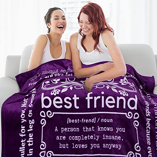 FILO ESTILO Funny Gifts for Best Women Friend Blanket 60x50 Inches Purple