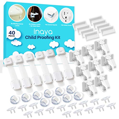 Complete Baby Proofing Kit Child Safety Hidden Corner Guards and Outlet Covers