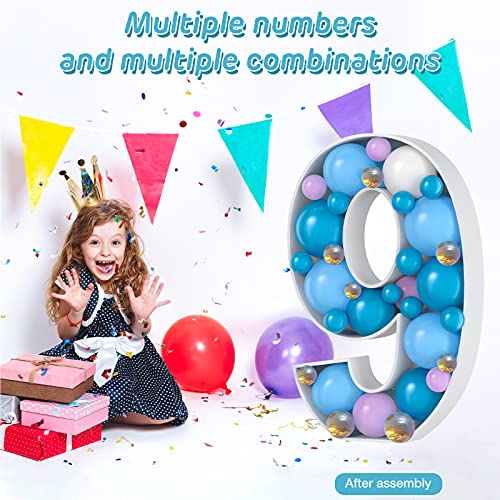 Mosaic Balloon Frame Light Up Marquee Pre-cut Kit Number Cut-out Extra  Large Foam Board Birthday Backdrop Birthday Boy Girl Party Anniversary  Decorati