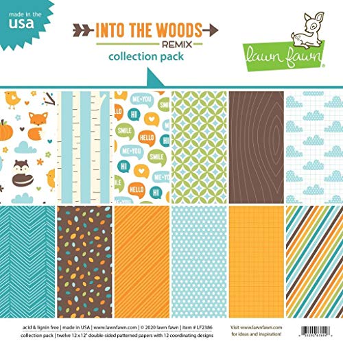 Lawn Fawn Double-Sided Collection Pack 12"X12" 12/Pkg-Into The Woods Remix, 6 Designs/2 Each -LF2386