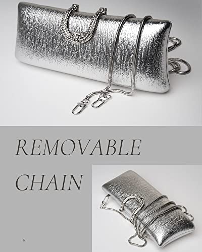 Before & Ever Clutch Purses for Women Silver Purse Clutch Purses for Women