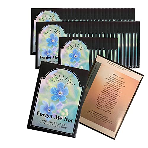 Funeral Favors Forget Me Not Memorial Seed Packets - 50 Individual Seed Packets - Celebration of Life