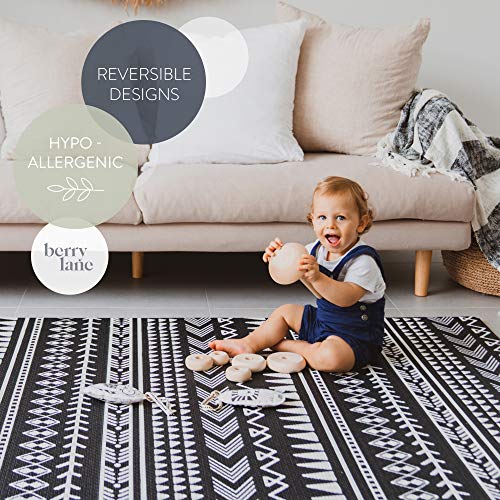 Baby Play Mat for Infants | One-Piece Reversible Foam Floor Mat | Large | Eco-Friendly | Extra Soft | Thick | Non-Toxic | Toddlers | Kids (Mixed Marks Charcoal/Natural, Large)