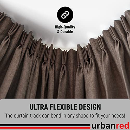 UrbanRed Bendable Ceiling Curtain Track 5 Meters 16.4FT Black