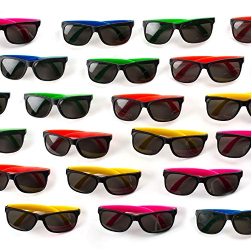 Neliblu 30 Pack Neon Bulk Kids Sunglasses With UV Protection - Party Favors - Bulk Pool Party Favors, Goody Bag Fillers, Beach Party Favors, Bulk Party Pack