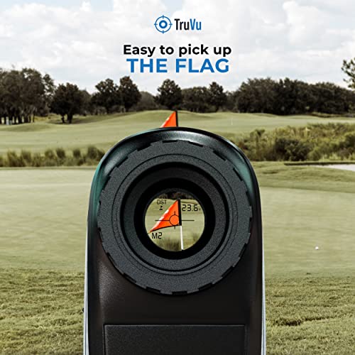 TruVu UltraMax Golf Rangefinder with Slope & Magnetic Green Lens Cap