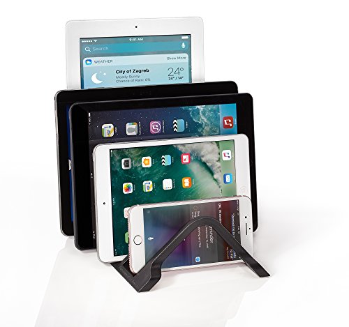 Prosumer's Choice Universal 5 Tablet and Smartphone Charging Organizer Rack Desktop Stand Holder Black