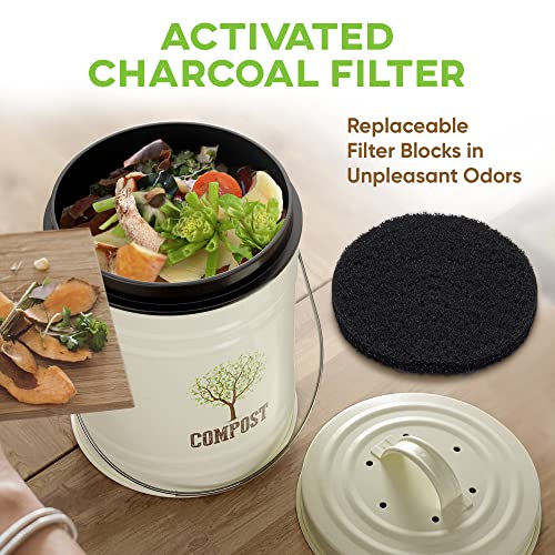 Third Rock Compost Bin Kitchen 1.0 Gallon Charcoal Filter