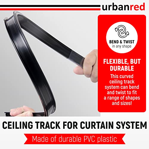 UrbanRed Bendable Ceiling Curtain Track 5 Meters 16.4FT Black