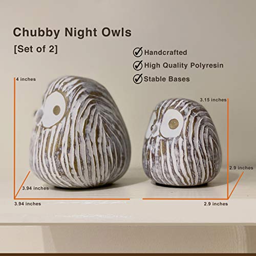Huey House Chubby Night Owl Decor Statue Sculpture Decorative Resin Figurines