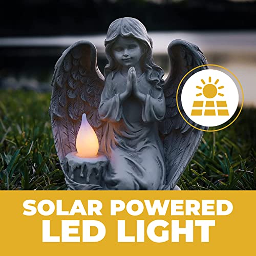 VP Home Praying Angel Watching Over Us Angel Decorations for Home Solar Powered LED Outdoor Decor Garden Light Angel Statues and Figurines for Home, Patio, Yard Art