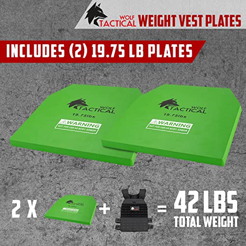 WOLF TACTICAL Weight Vest Plates - 5.75/8.75/14.5/19.75LB Pairs - WODs, Strength Training, Running, Heavy Workouts