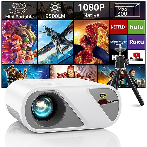 Full HD 1080P Outdoor Movie Projector 9500LM Mini Size Portable Presentations