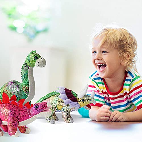 Build Me Plush Dinosaur Stuffed Animal Set of 4 Soft Dinosaurs 12 Inch Includes