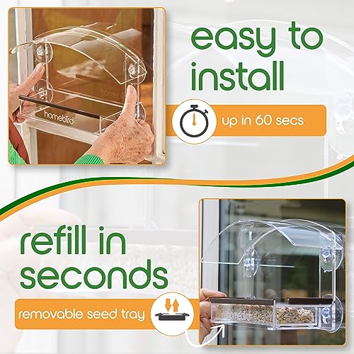 Window Bird Feeder With Strong Suction Cups 2023 Outside Mounted Transparent