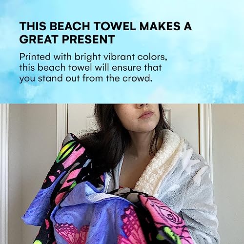 Dawhud Direct Fly Butterfly Beach Towel for Girls Butterfly Bath Towel
