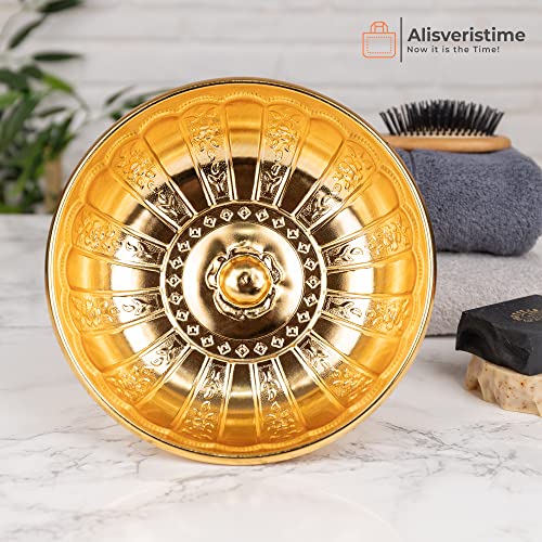 Alisveristime Turkish Hammam Bath Bowl Metal Construction 1.06 Qt Gold