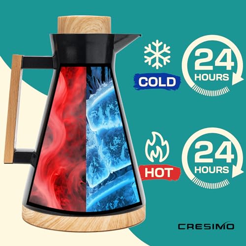 Thermal Coffee Carafe 34 Oz 1L 24 Hours Hot Water Dispenser Wooden Vacuum