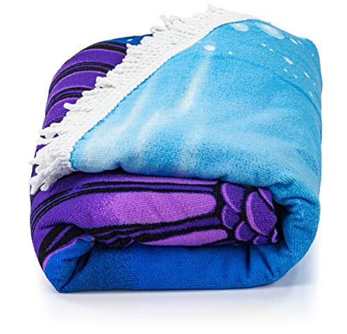 Dawhud Direct Round Beach Blanket 60" x 60" Mermaid