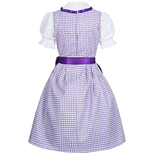 Gaudi-Leathers Women's Set-3 Dirndl Pieces Checkered 38 Purple/Withe
