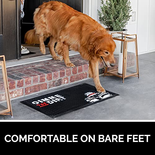 All-Weather Doormat, Durable Natural Rubber, Stain and Fade Resistant, Low Profile, Outdoor, Indoor Door Mats, Funny, Easy Clean Patio Entrance Mat
