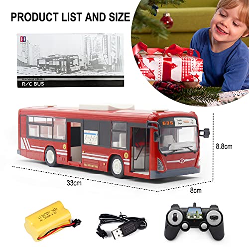 Fisca Rc Truck Remote Control Bus 6 Ch 2.4g Car for Kids Red