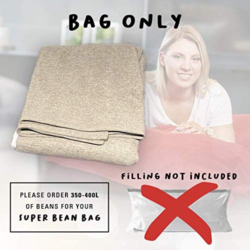 Room & Bloom Bag ONLY - No Filling 'New Model' Super Bean Bags (6ft x 4.5ft) Beautiful Faux Linen Fabric Giant Bean Bag Chair for Adults for Kids for The Whole Family Large Chairs Bags Big Large XL