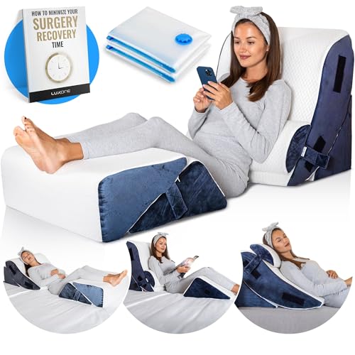 Luxone 5 Piece Adjustable Relaxing System w Leg Elevation Pillow Orthopedic Set